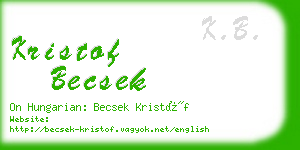 kristof becsek business card